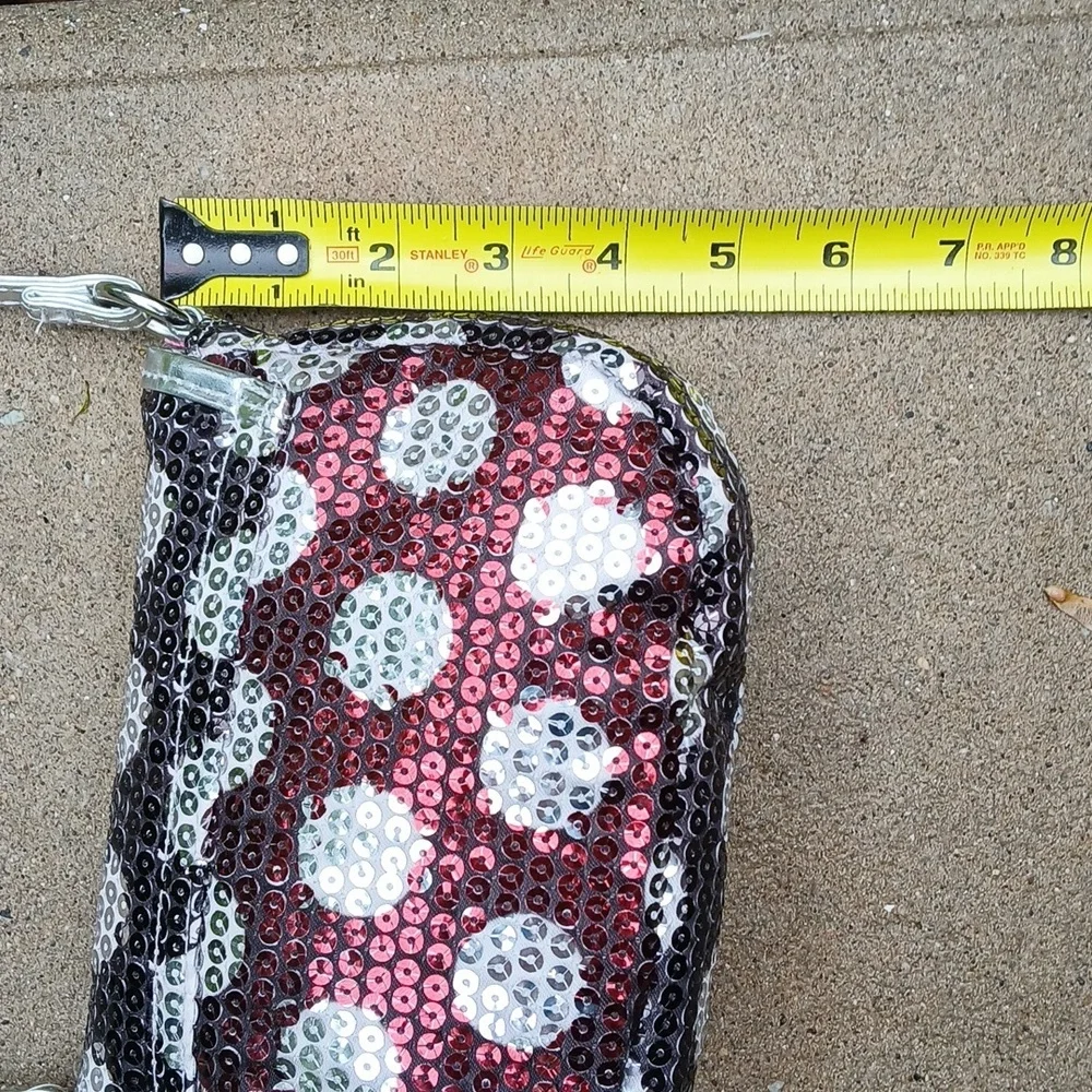 Girls Sequin Crossbody Bag - Black and Silver Polka Dot NWOT